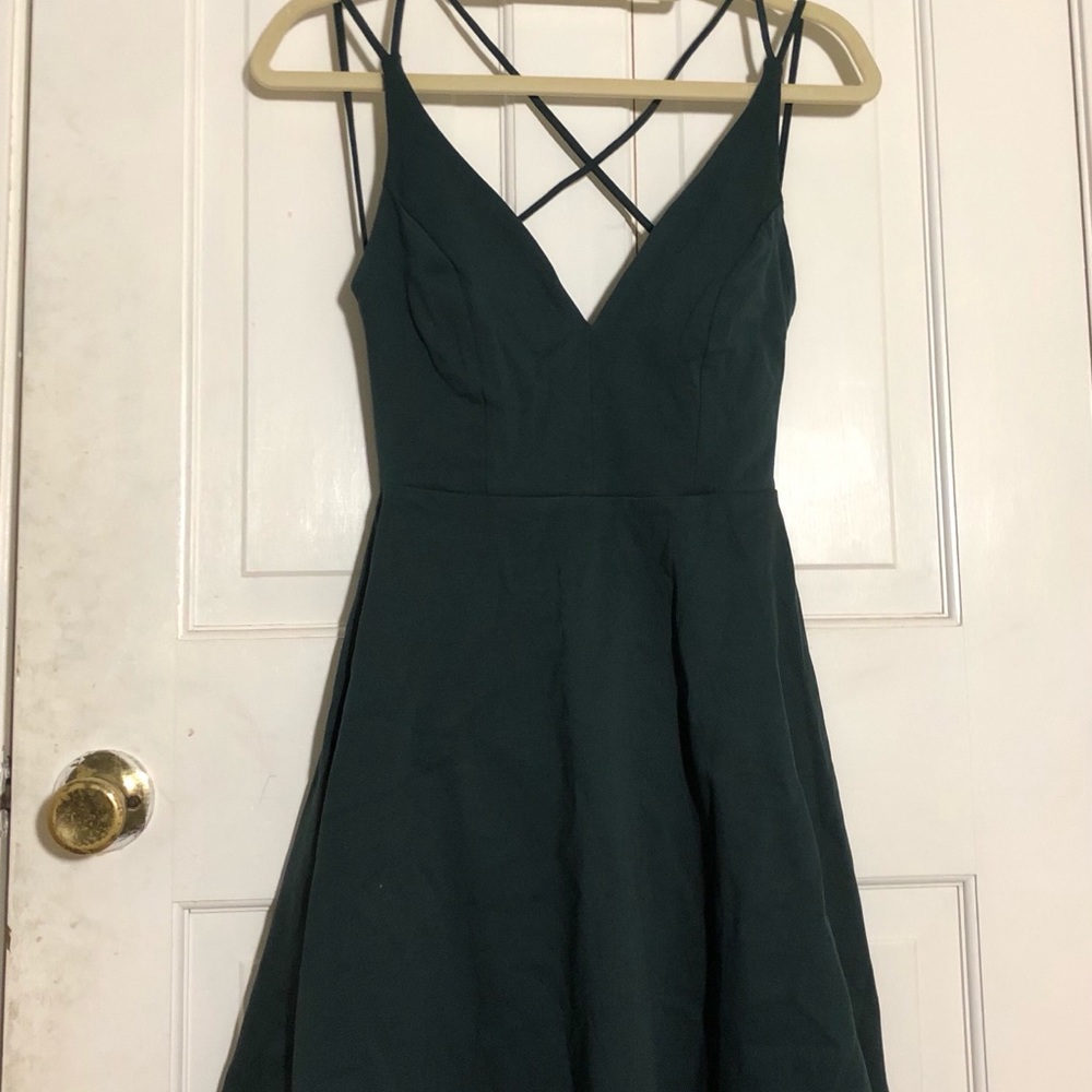 Emerald Green Lulu’s Skater Dress, medium, NEW WITH TAGS